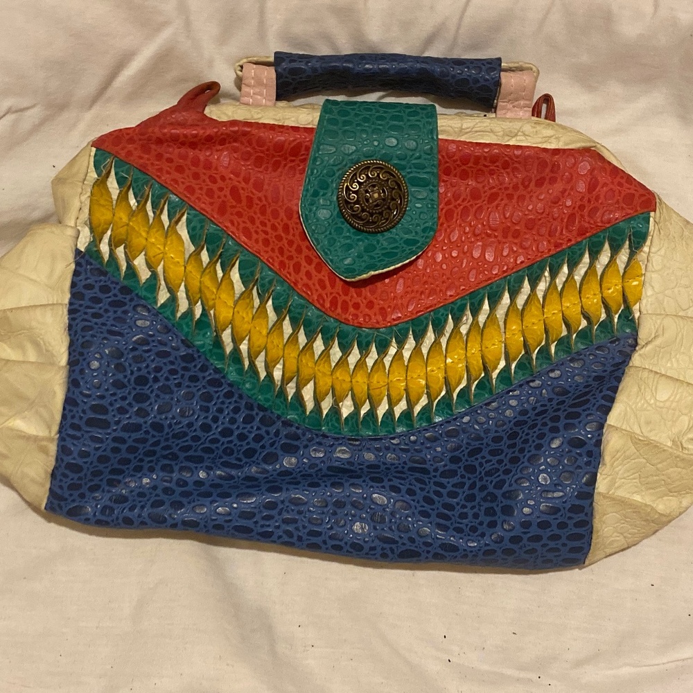 Vintage Western Colorful Top Handle Bag